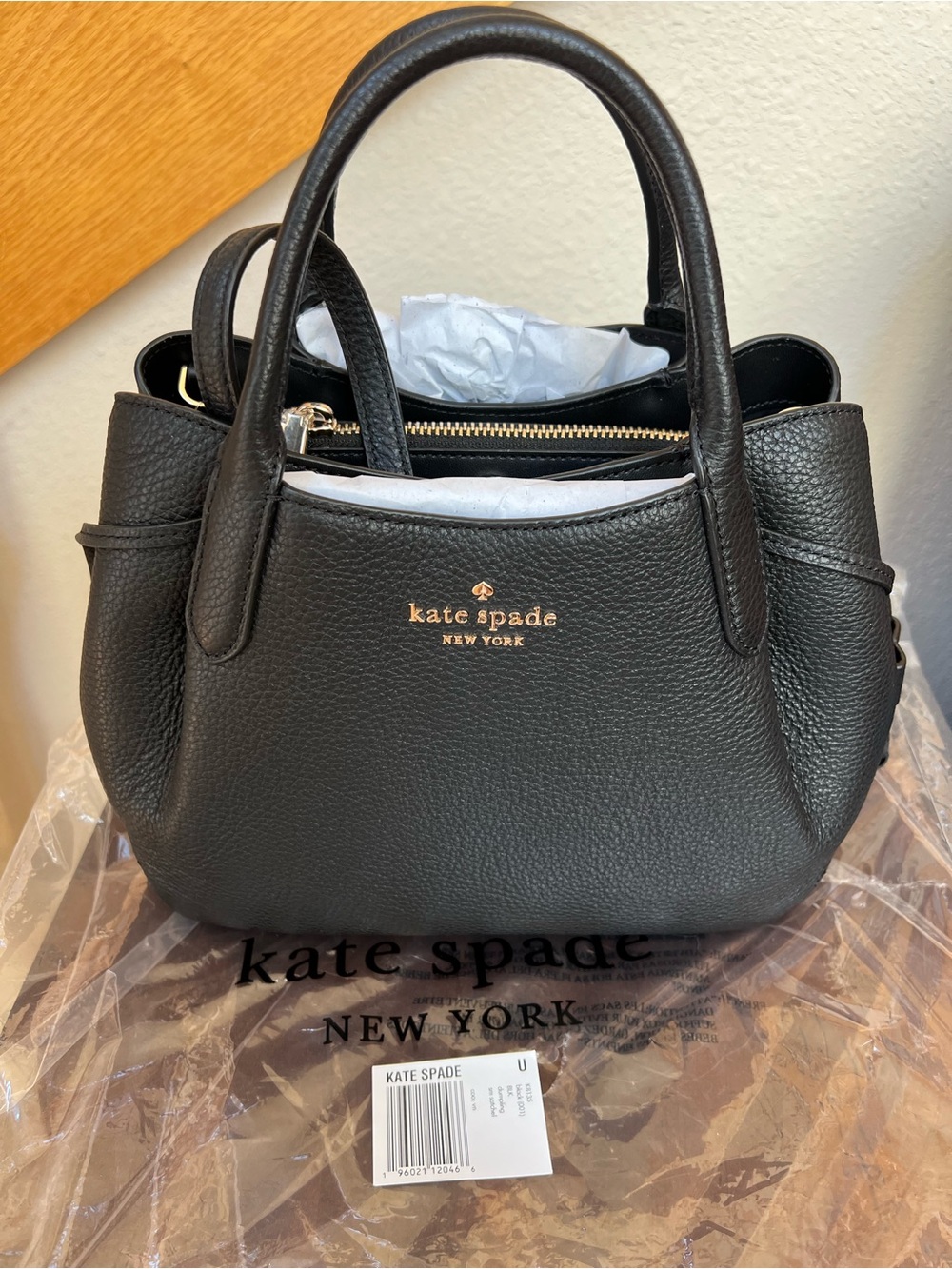 Kate Spade New York Black Pebbled Leather Small Dumpling Satchel
